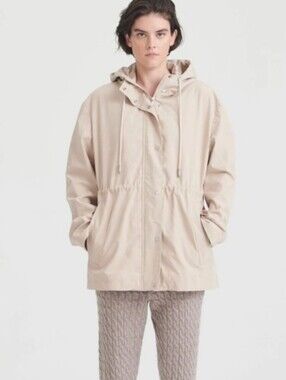 NAADAM Hooded Raincoat Women's Small Beige Cashmere Organic Cotton